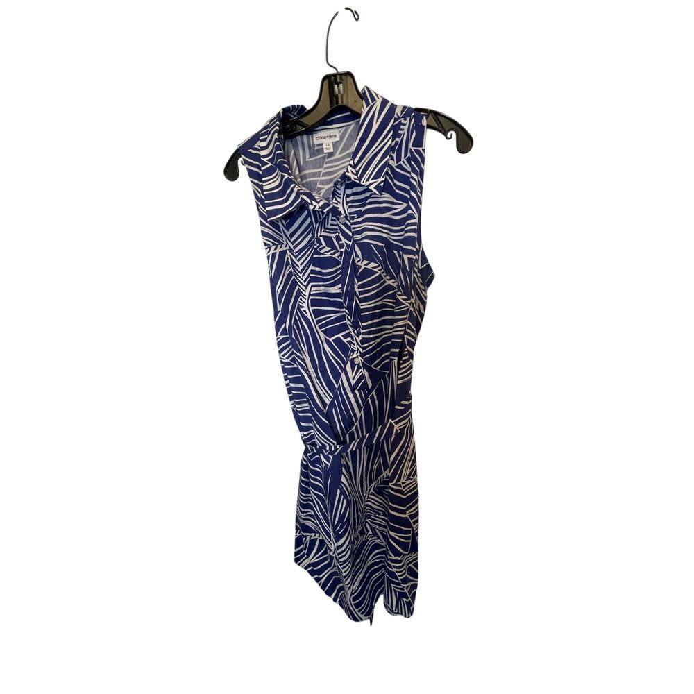 Chloe + Rene Cotton Button Shift Dress Beautiful Vintage Tank Plant Print SZ 2X